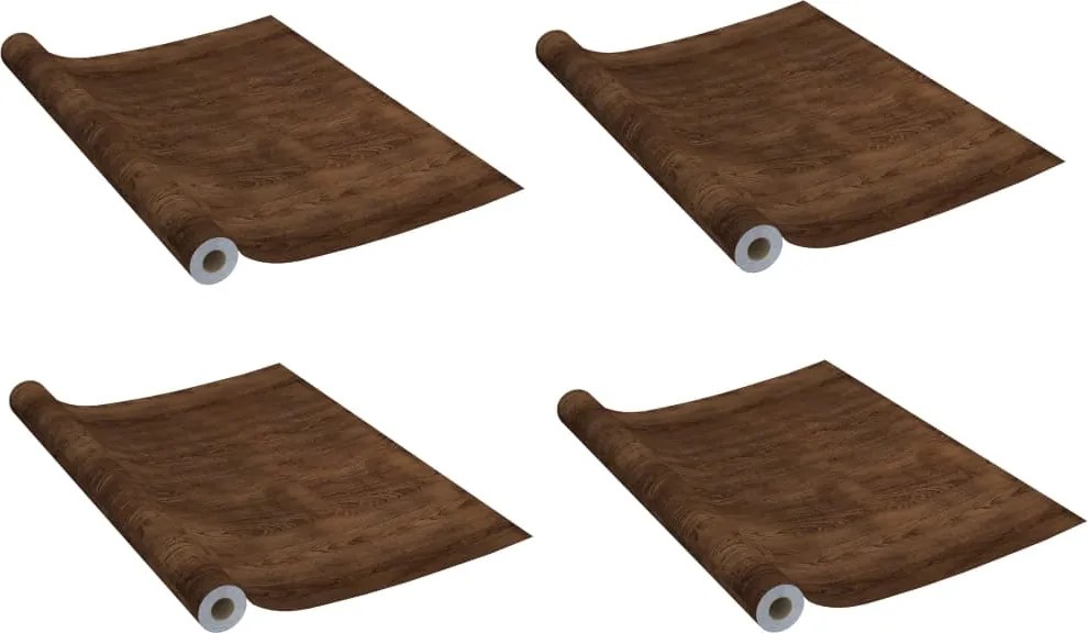 vidaXL 4 db sötét tölgyszínű öntapadó PVC ajtófólia 210 x 90 cm