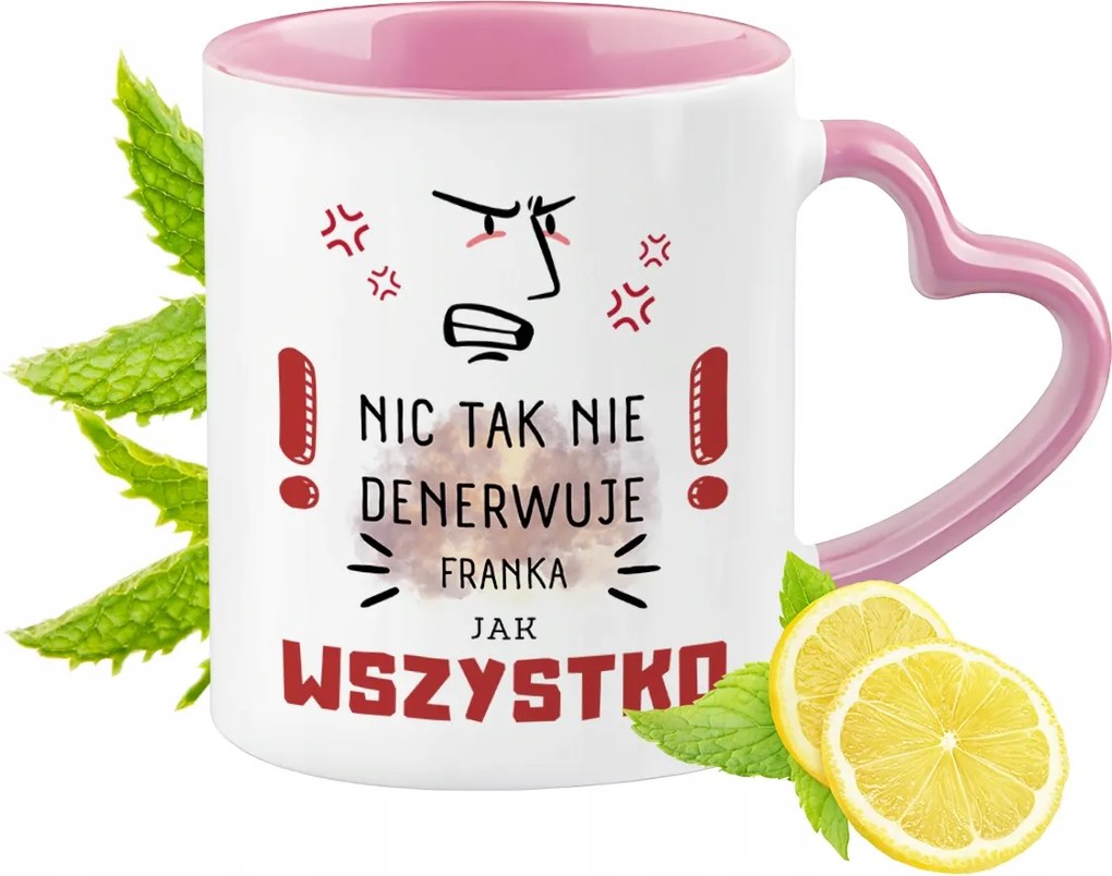 Frank Bögre Rózsaszín Szív Alakú Füllel Kávé Ajándék