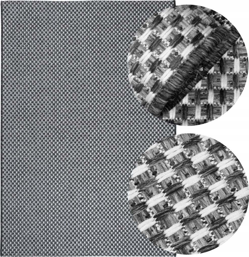 Szőtt szőnyeg Kültéri és beltéri Zsinóros 160x200 cm Szürke