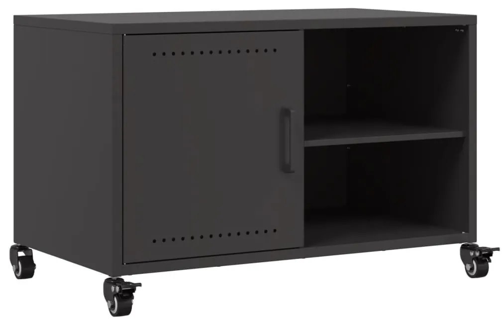 fekete acél TV-szekrény 68 x 39 x 43,5 cm