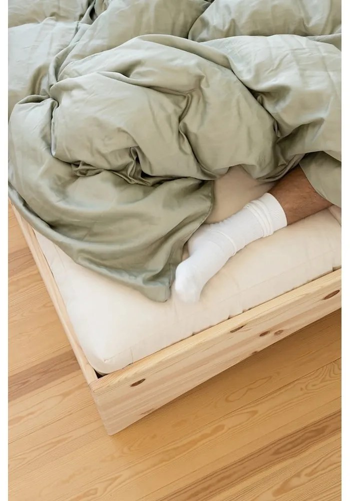 Natúr színű borovi fenyő franciaágy ágytámla nélkül 160x200 cm Orbit – Karup Design