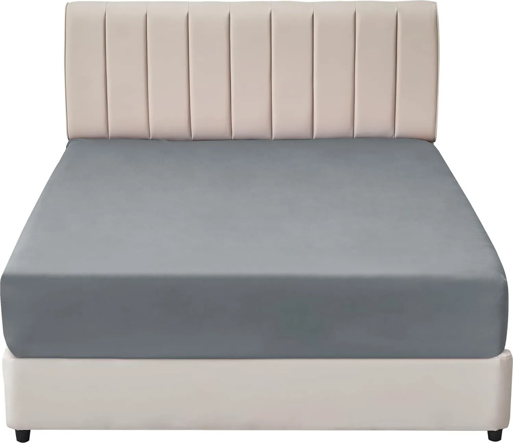 Gumis lepedő matracra Aisbo mikroszálas ágyhoz 180 x 200 cm szürke