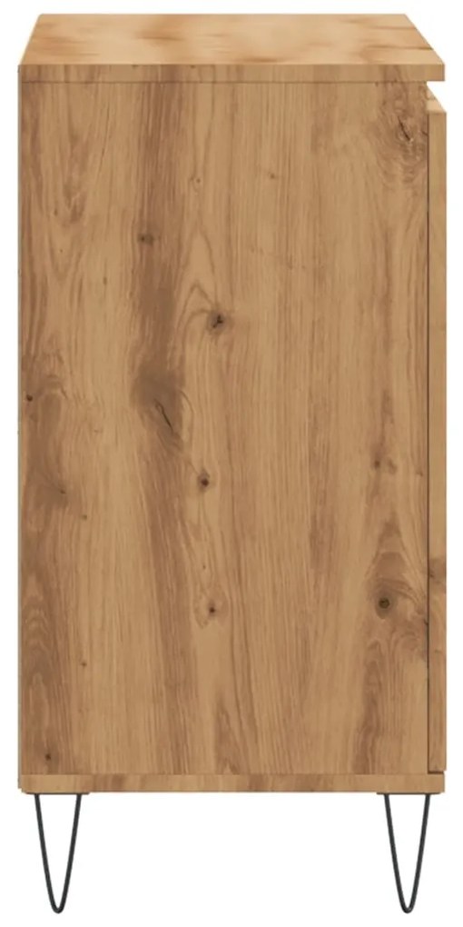 kézműves tölgy színű szerelt fa tálalószekrény 104 x 35 x 70 cm