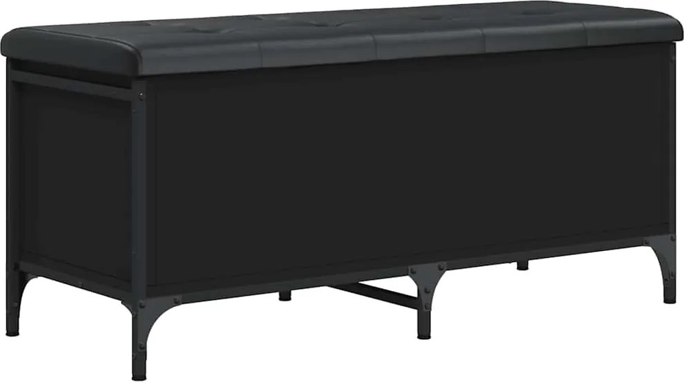 vidaXL fekete szerelt fa tárolópad 102 x 42 x 45 cm