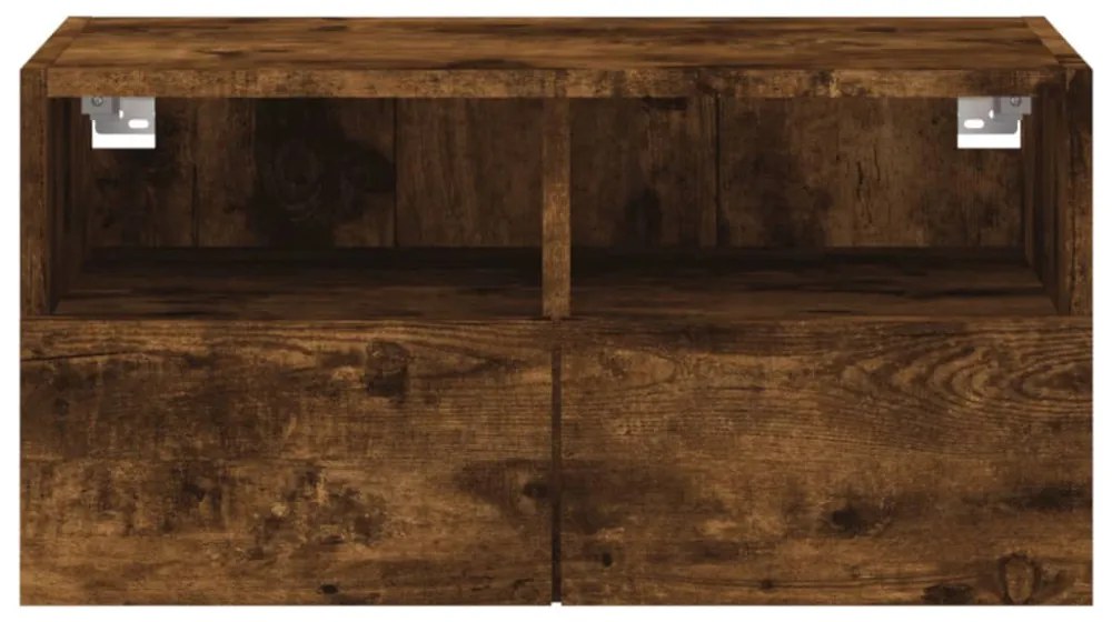 füstös tölgy színű szerelt fa fali TV-szekrény 60 x 30 x 30 cm