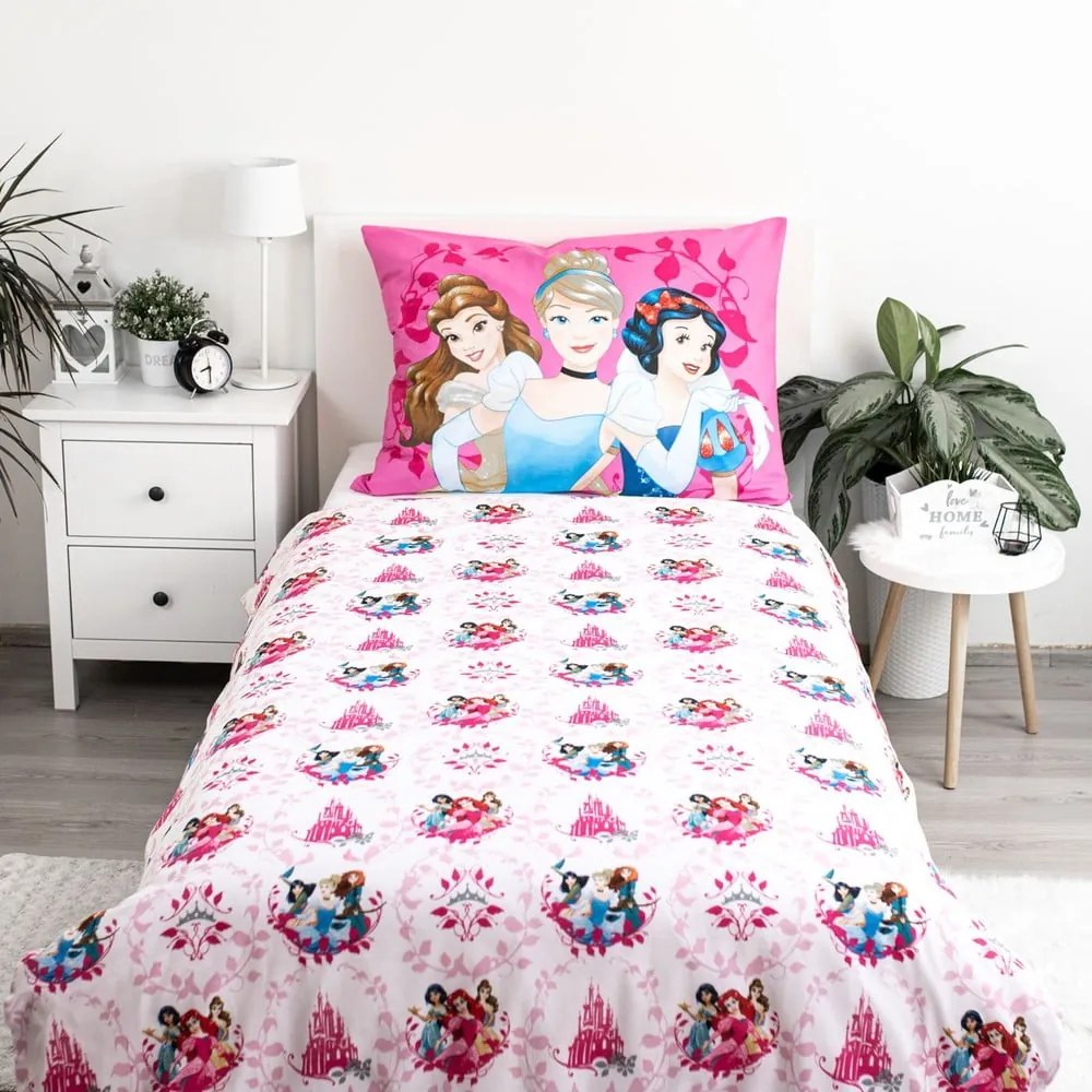 Egyszemélyes pamut gyerek ágyneműhuzat 140x200 cm Princezny "Heart" – Jerry Fabrics