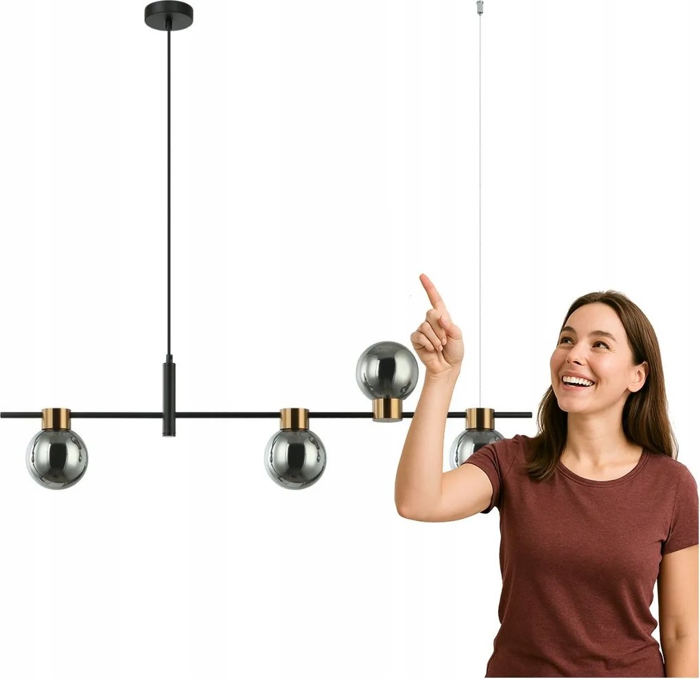 Függő lámpa Bletter PND-5225-4-BK-SG Italux