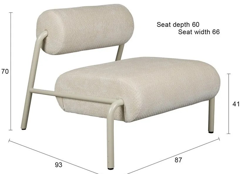 Krémszínű fotel Lekima – Zuiver