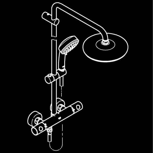GROHE 27922001 - TEMPESTA COSMOPOLITAN 210 zuhanyrendszer, fényes króm