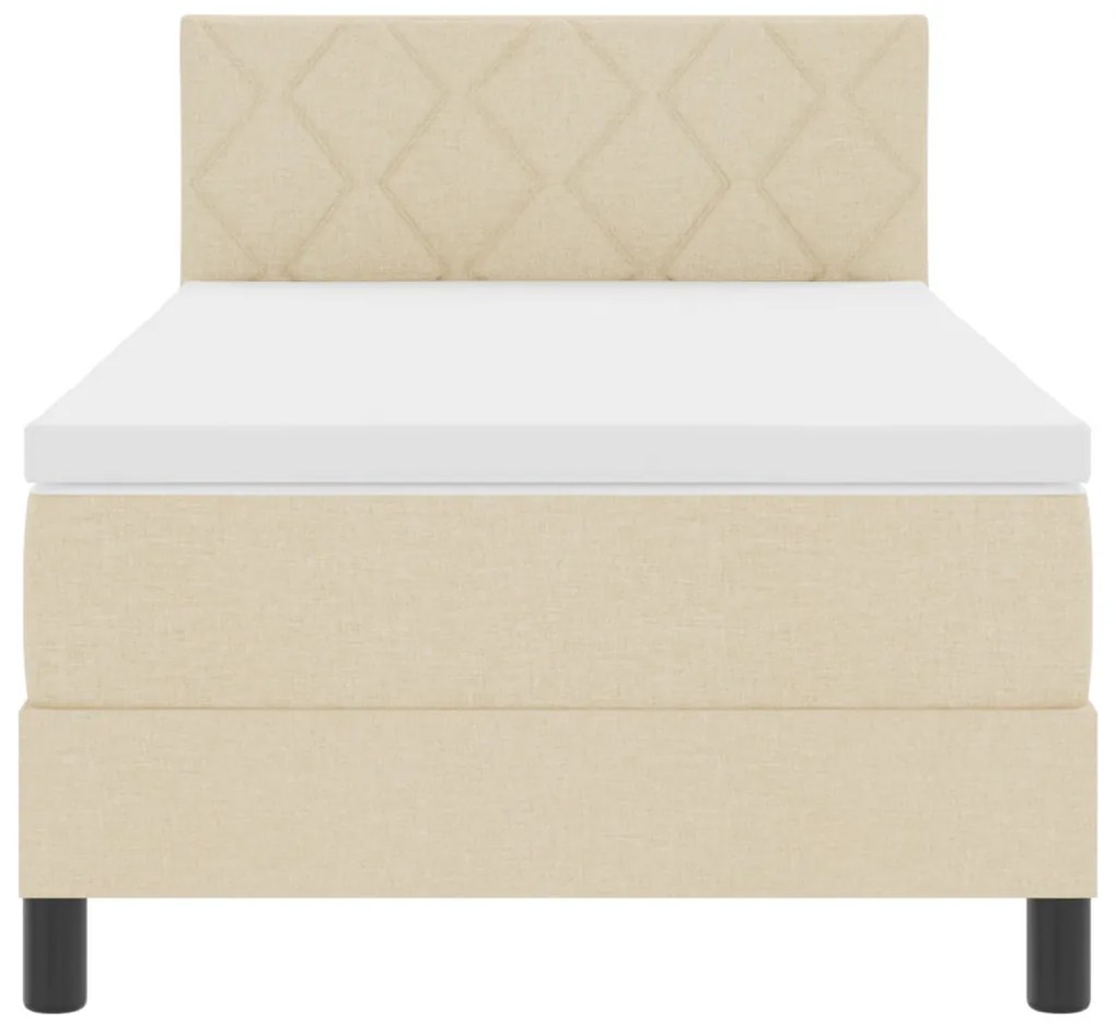Box Spring Ágy Matraccal Krém 90x200 cm Szövet