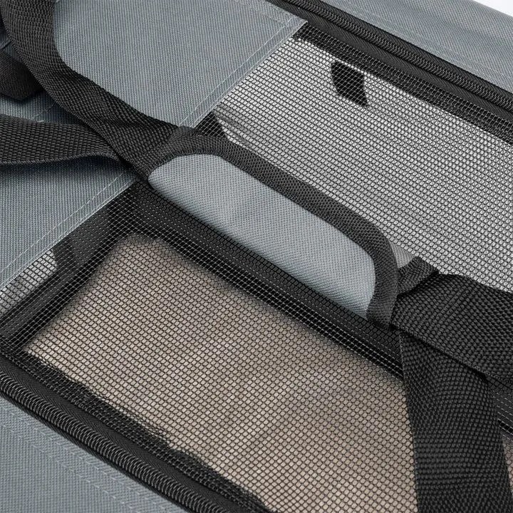 Összecsukható kutyaszállító box szürke 50x34x36 cm