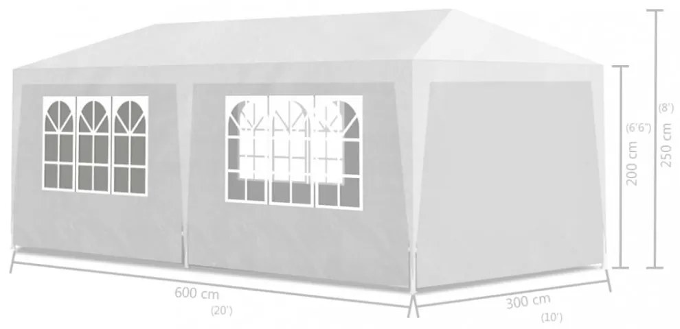 fehér partisátor 3 x 6 m