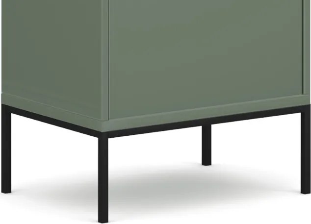 Komód 2 ajtós smoke green színben fekete elemekkel arany fogantyúkkal – MAGGIORE MA04