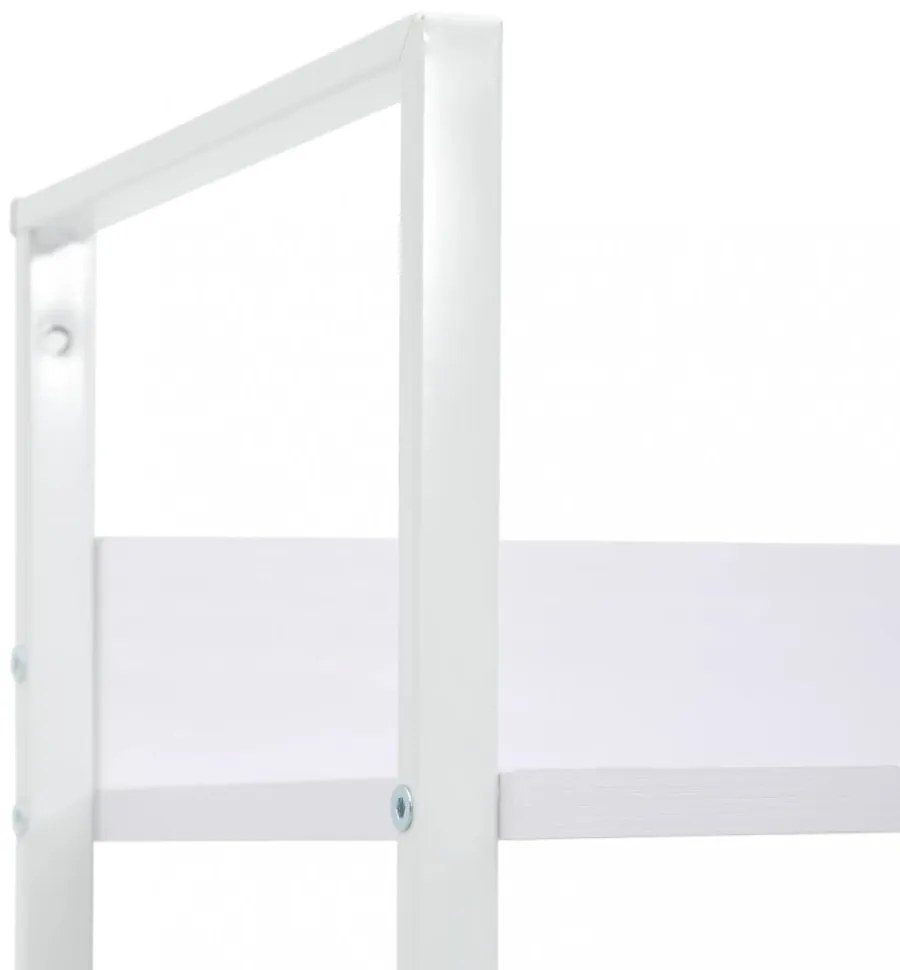4 szintes fehér szerelt fa könyvespolc 60 x 27,6 x 124,5 cm