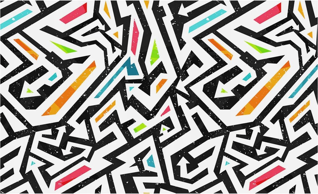 Divatos 3D fali tapéta Absztrakt mozaik 416x254 ragasztóval