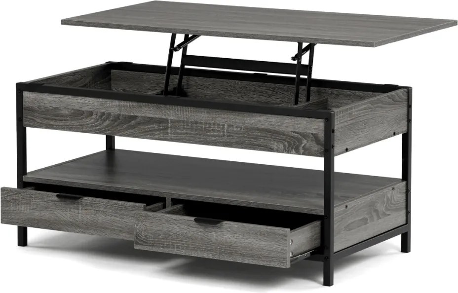 CT-I1201 szürke tölgy MDF dohányzóasztal 100 × 50 × 48 cm