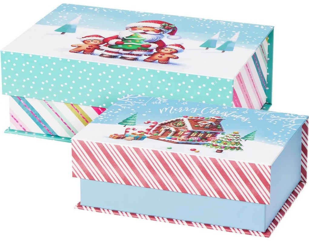 Cookieman 2 db- os csíkok karácsonyi doboz szett