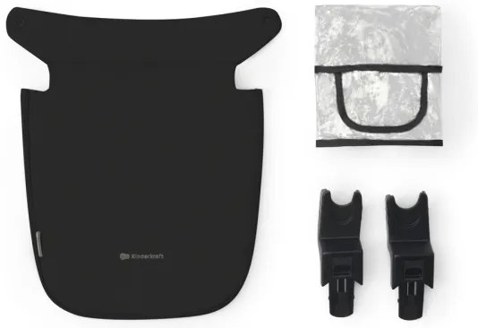 KINDERKRAFT -Kombinált babakocsi 3in1 NEWLY Klasszikus fekete  + autósülés MINK PRO