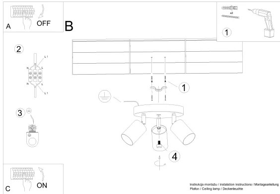 Sollux SL.1292 - Spotlámpa VERDO 3xGU10/10W/230V fekete
