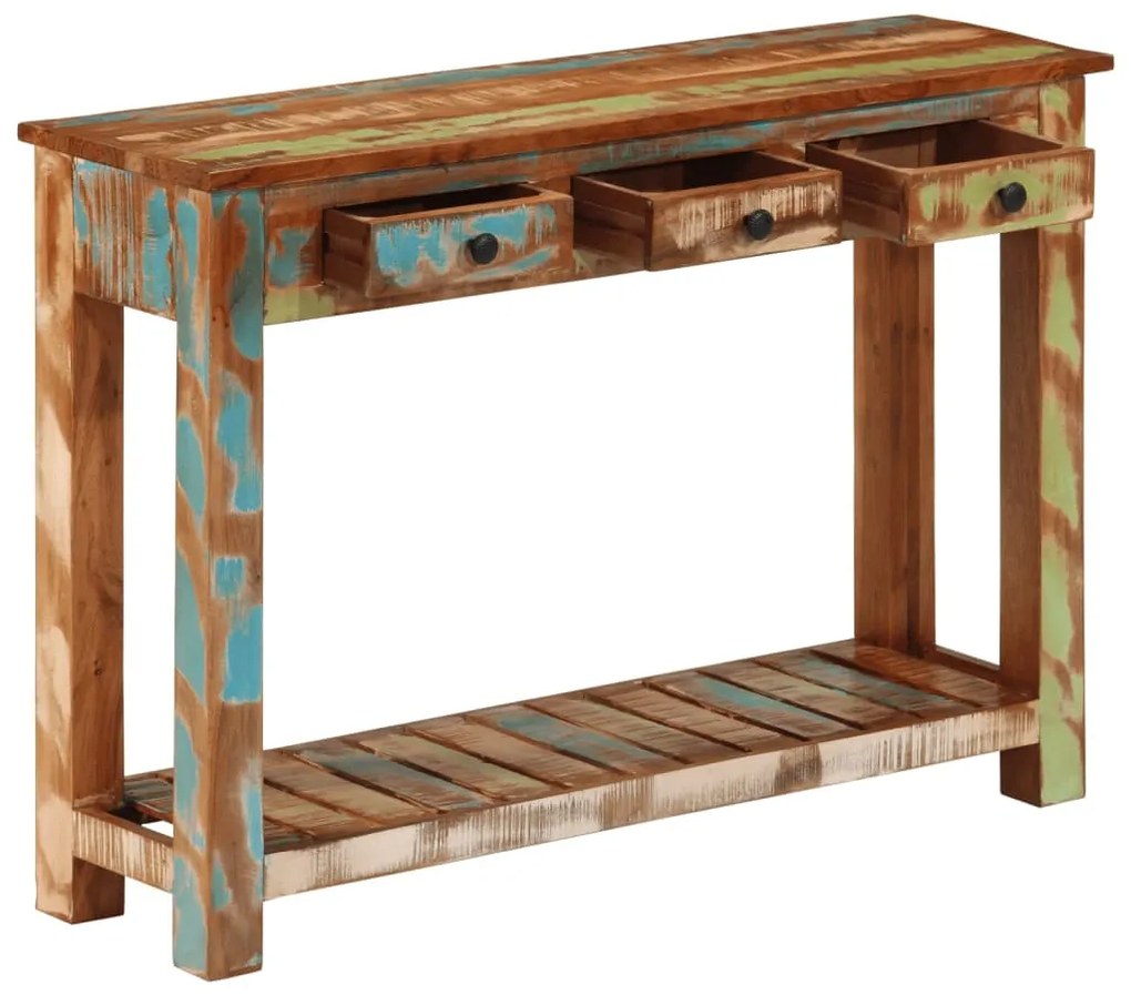 tömör újrahasznosított fa tálalóasztal 110x30x76 cm