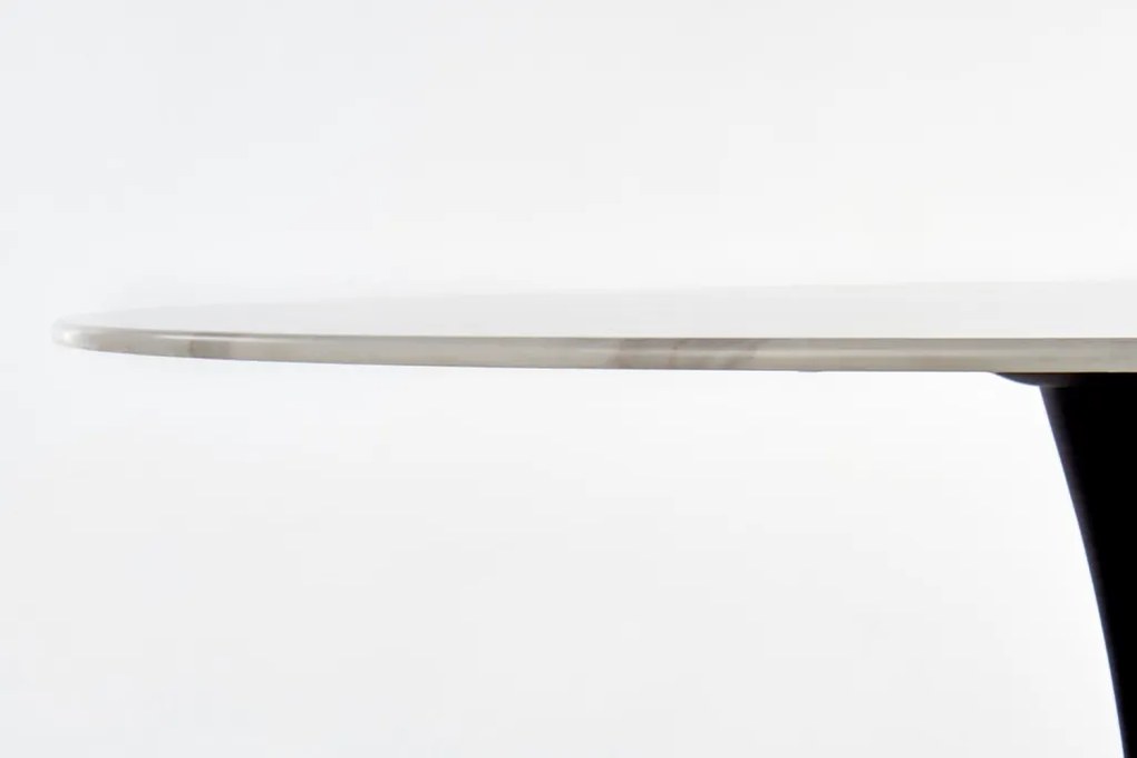 Ambrosio Üveg Étkezőasztal Fehér Márvány 90 cm