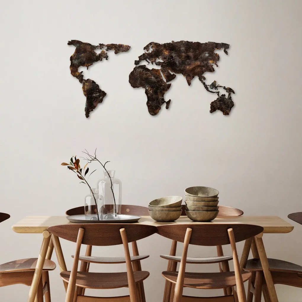 World fém fali dekoráció, 127 cm
