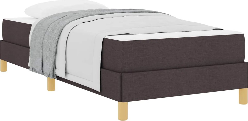 vidaXL Boxrugós ágy matracmal Sötét Barna 80 x 200 cm szövet