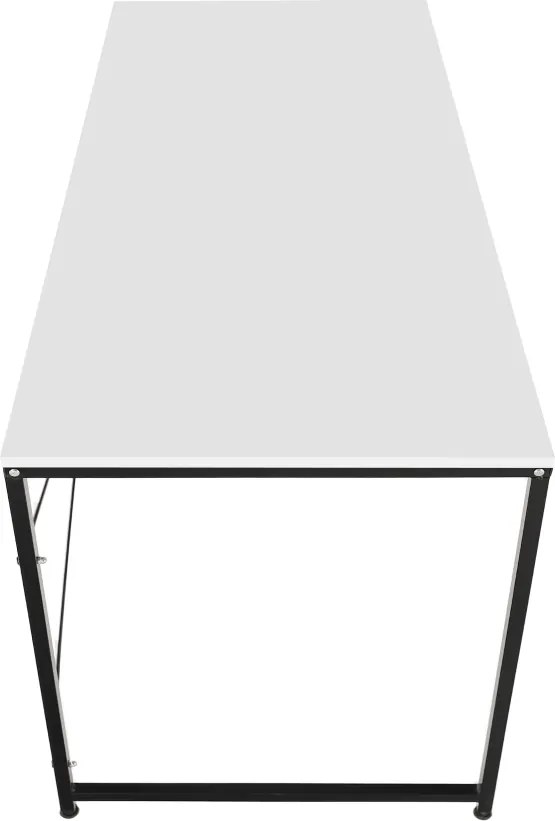 Íróasztal, fehér/fekete, 120x60 cm, MELLORA