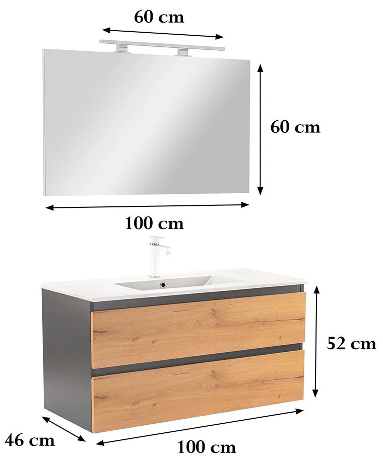 Vario Forte 100 Fürdőszoba komplett szekrény