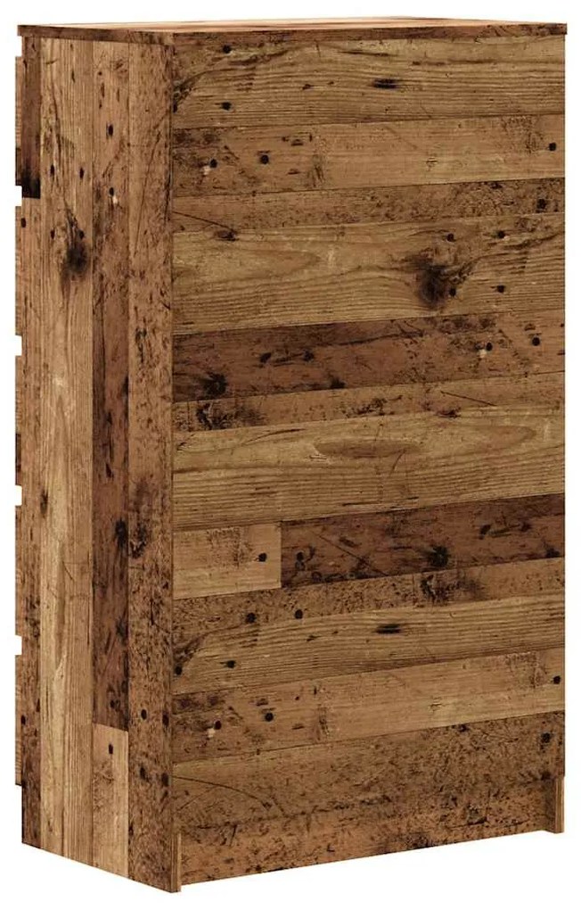 antik fa színű szerelt fa fiókos szekrény 60 x 36 x 103 cm