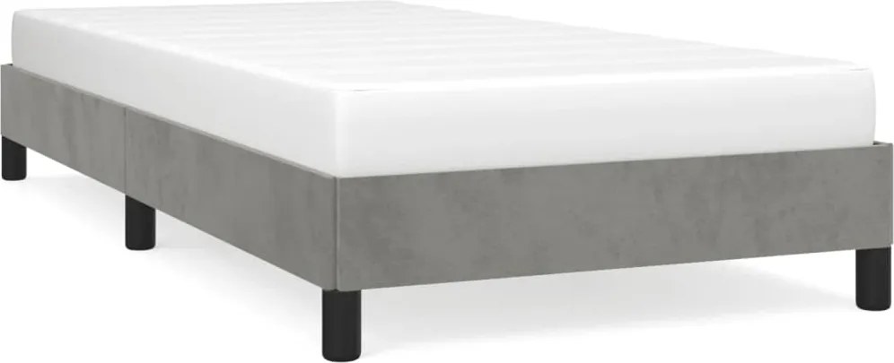 vidaXL világosszürke bársony ágykeret matrac nélkül 90x200 cm