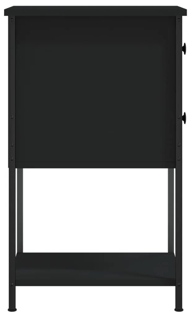 2 db fekete szerelt fa éjjeliszekrény 32x42x70 cm