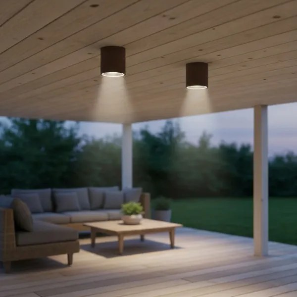 Ideal Lux - Kültéri spotlámpa GUN 1xGU10/28W/230V átm. 11 cm IP55 barna