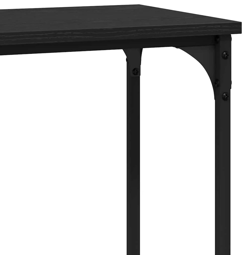 Konzolasztal polcokkal Musta tammi 75 x 30.5 x 75 cm Faanyag