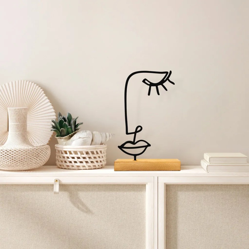 Look fém dísztárgy, fekete, 29×8 cm