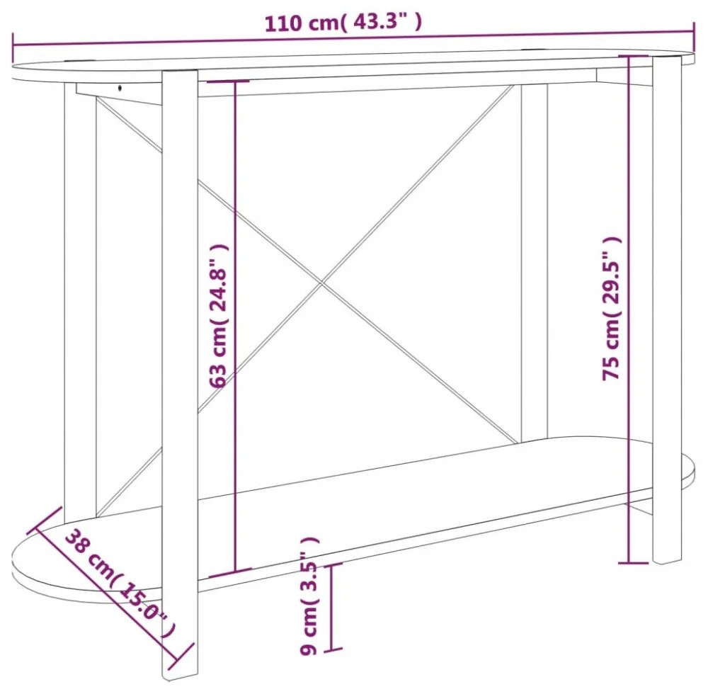fekete szerelt fa tálalóasztal 110 x 38 x 75 cm