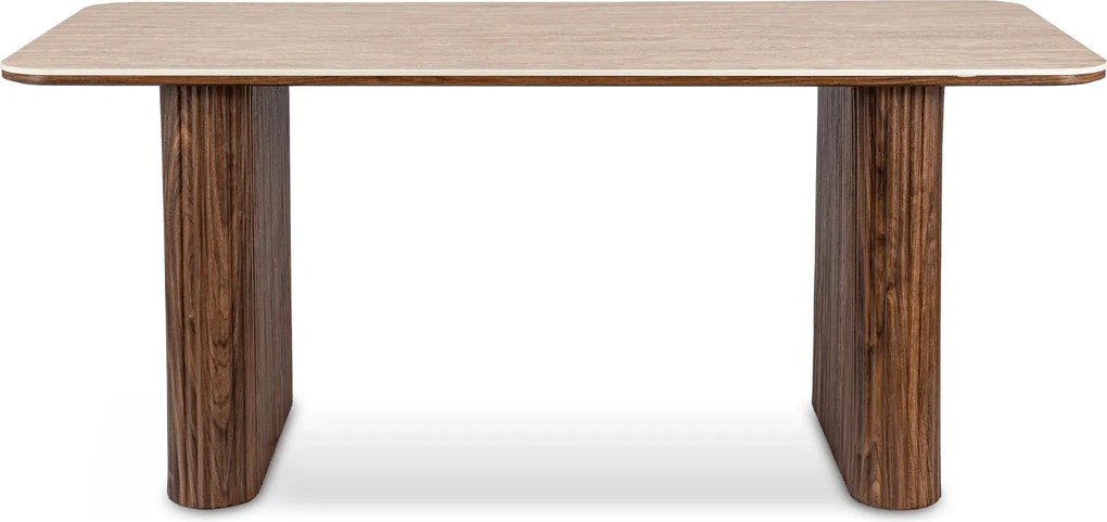 Téglalap alakú étkezőasztal 180 cm méretben, travertin/dió színben ARAMIS