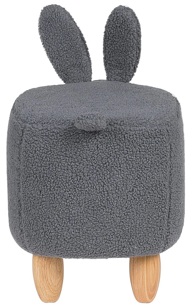 Szürke szövet állatos puff 57 x 36 cm BUNNY Beliani