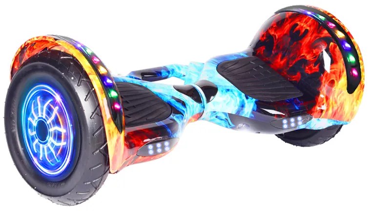 10" légdeszka LED kerekekkel és Bluetooth-szal kék