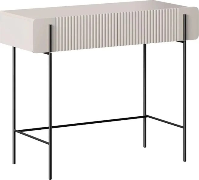 Malmi fiókos sminkasztal 100 cm - kasmír / fekete lábak
