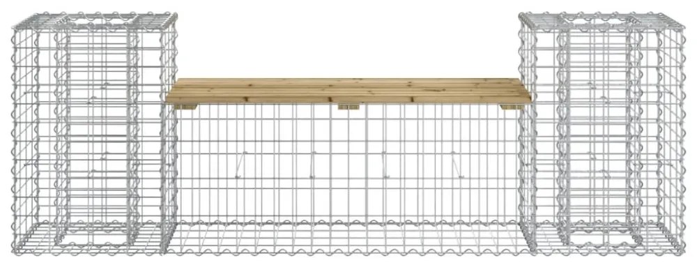 tömör impregnált fenyőfa gabion kerti pad 183x41x60,5 cm