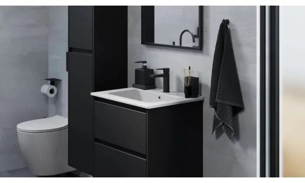 MOLDE 60 cm fekete mosdószekrény mosdóval