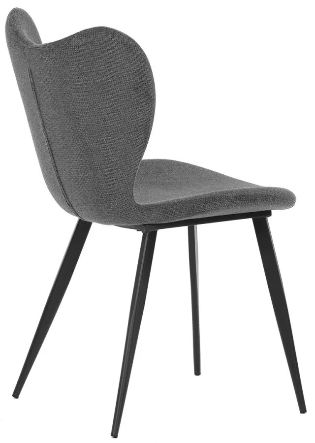 Scaun modern din țesătură de culoare gri cu picioare metalice negre. DCL-1031