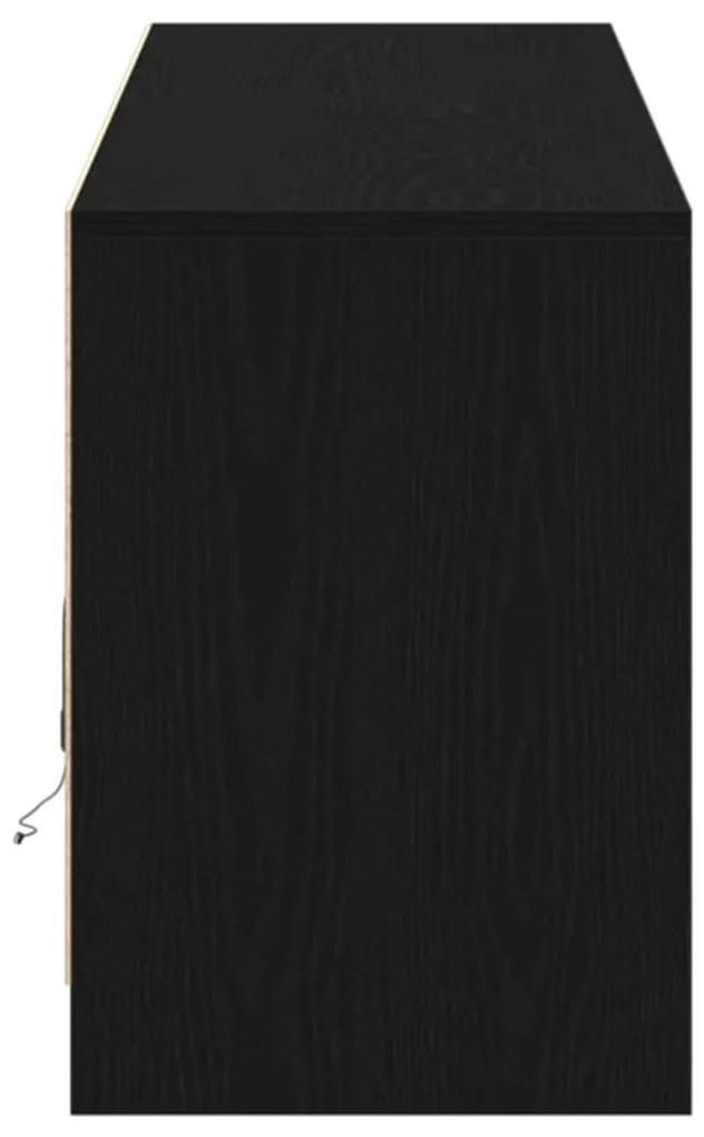 TV szekrény Fekete 182 x 34 x 50 cm Faanyag