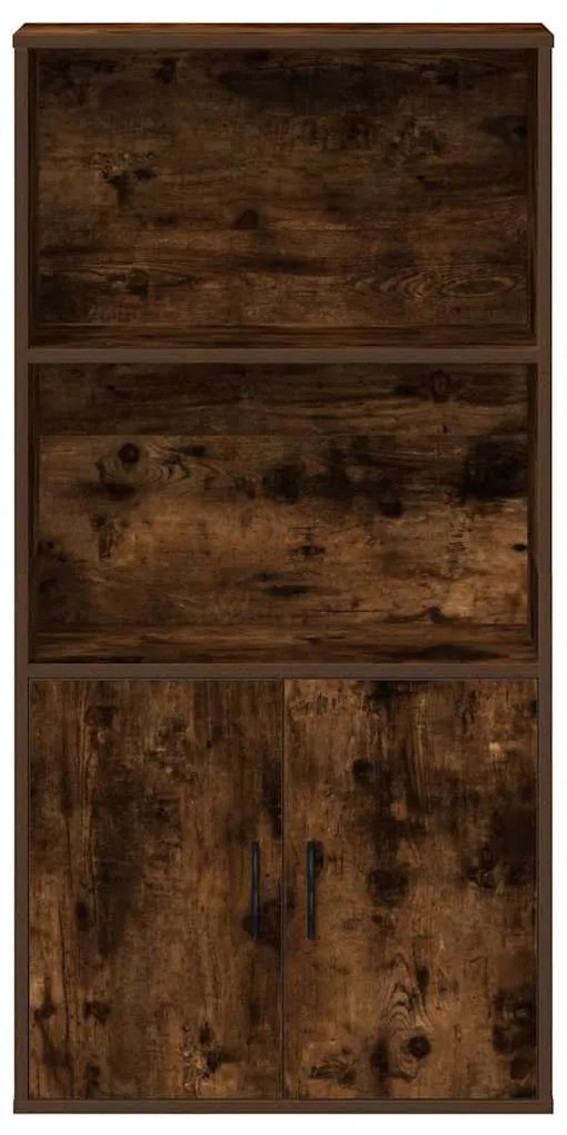 füstös tölgy színű szerelt fa könyvszekrény 60x24x120 cm