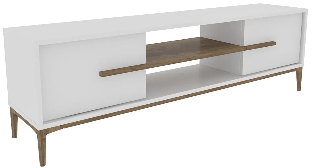 TV szekrény Eslem - White, Walnut