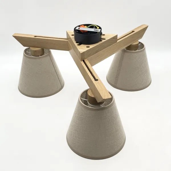 Brilagi - LED  Felületre szerelhető csillár  ANTHONY 3xE14/40W/230V tölgy/bézs