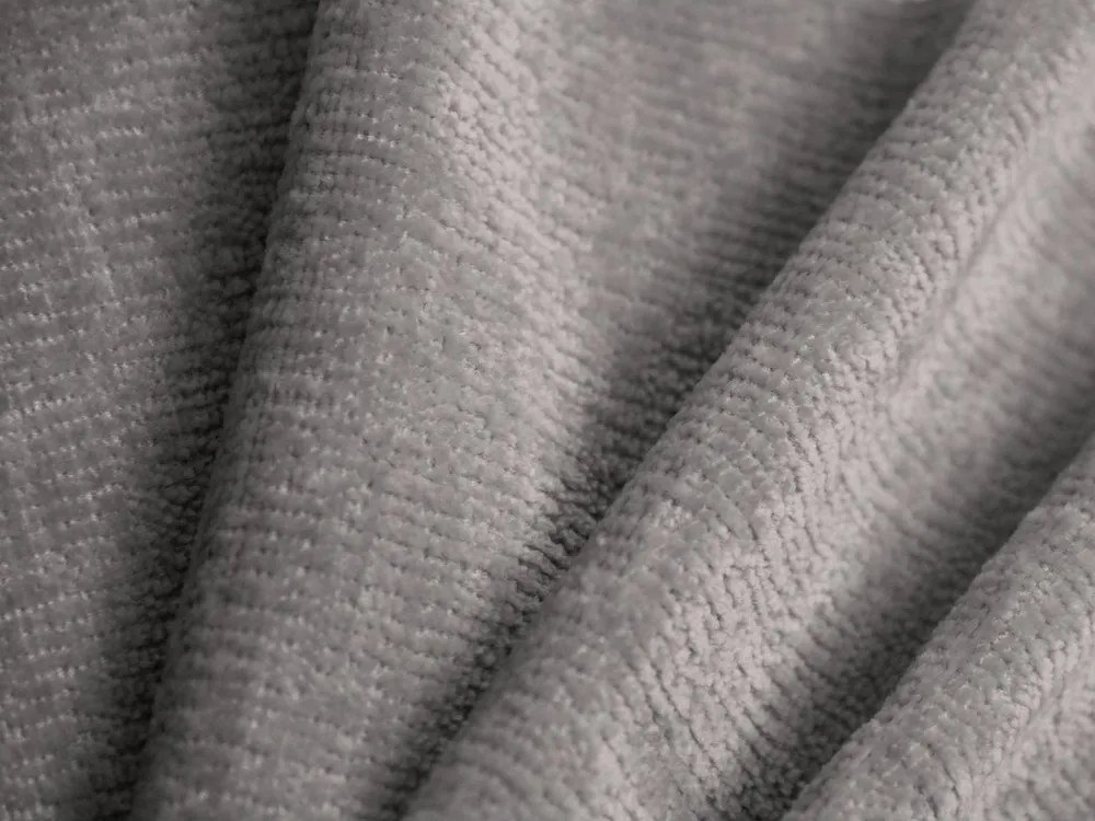 Világosszürke kárpitozott ágyneműtartós egyszemélyes ágy ágyráccsal 90x200 cm Amy – Micadoni