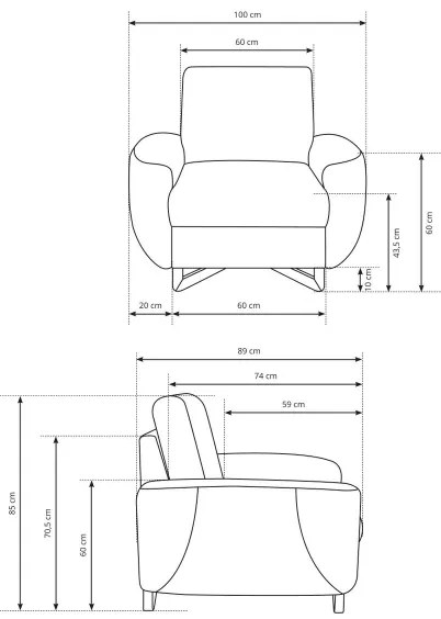 AVESTA szürke fotel