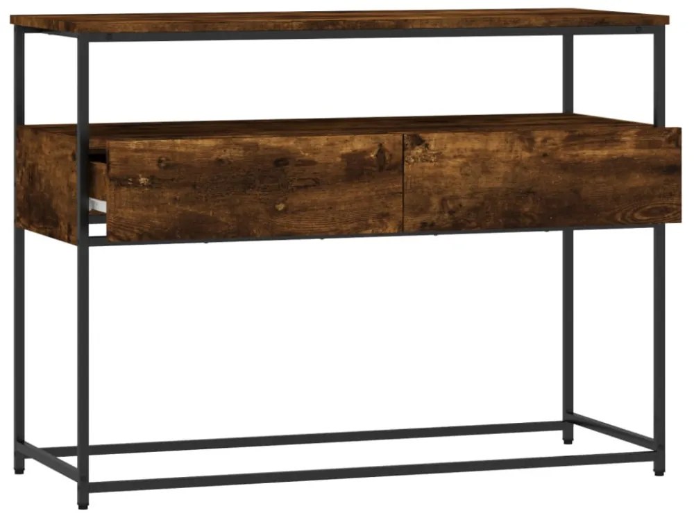 füstös tölgy színű szerelt fa tálalóasztal 100x40x75 cm